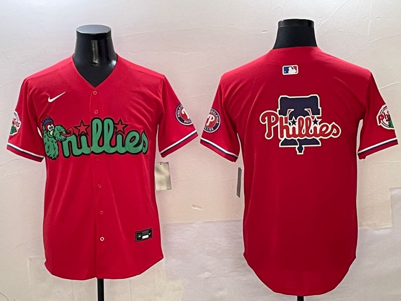 Men Philadelphia Phillies Blank Red three generations Joint Name 2025 Nike MLB Jersey style 4->philadelphia phillies->MLB Jersey